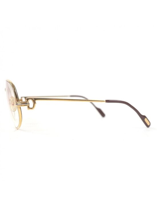 Cartier Vintage Trinity Gradient Lens Sunglasses Gold Bordeaux 58 18 Eyewear main image 9